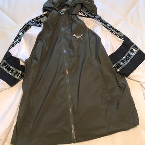 PINK - green black&white windbreaker